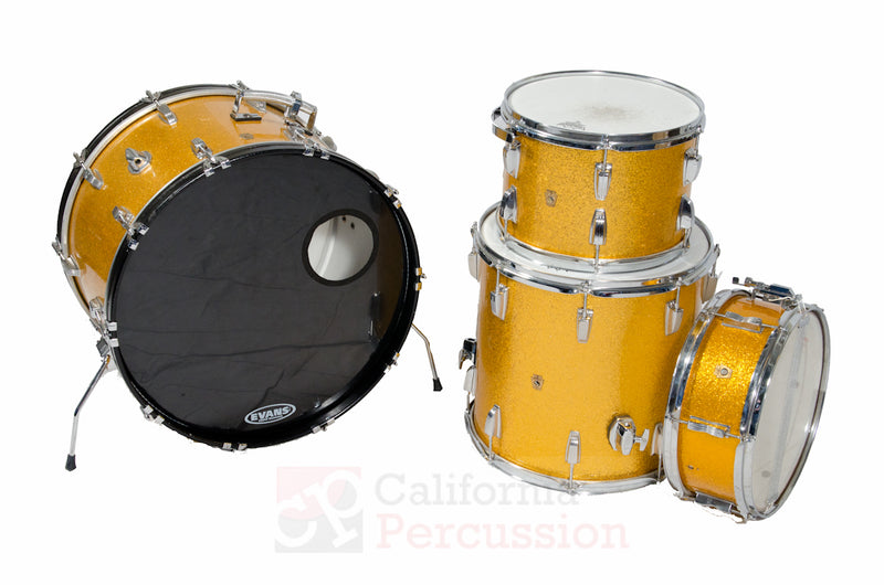 Ludwig Vintage 1960s Drum Set Rental - Gold Sparkle