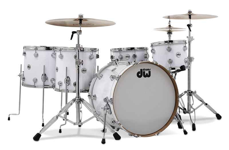 DW Collectors Drum Set Rental - White Glass