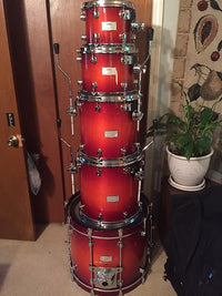 Mapex Saturn Drum Set Rental - Transparent Cherry Fade